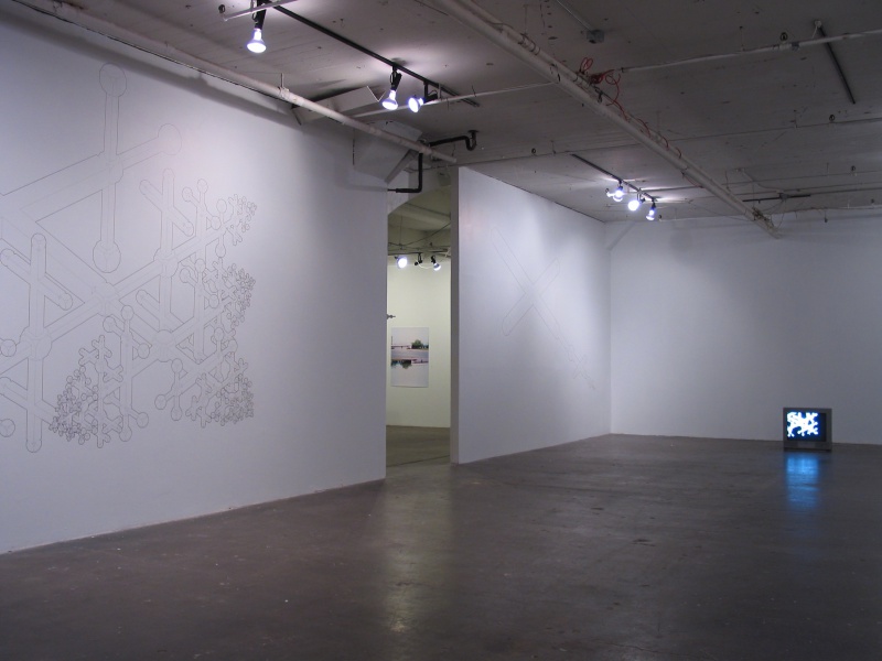 installation photo, Descent, Hallwalls Contemporary Art Center, 2003