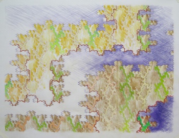 untitled, 2014, color pencil on isometric graph paper