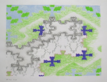 untitled, 2014, color pencil on isometric graph paper private collection